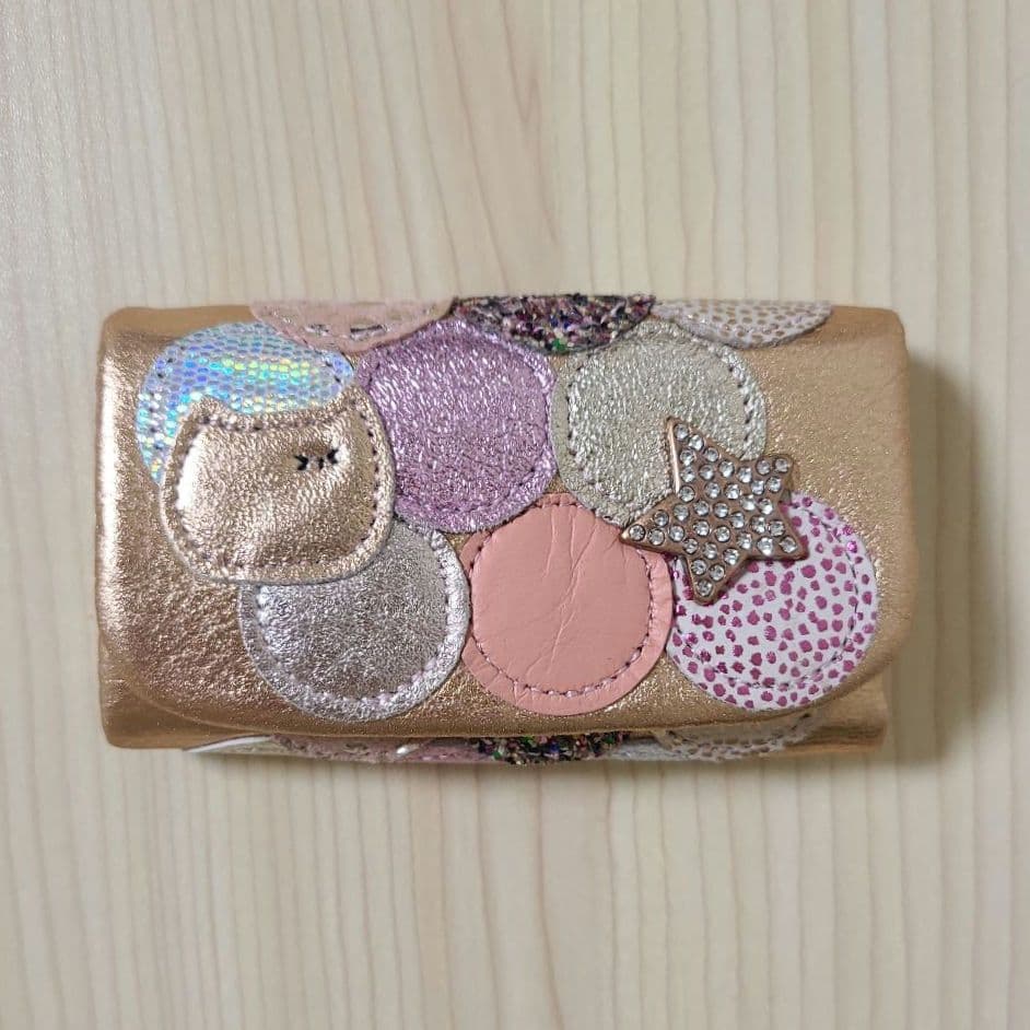 ツモリチサト マルチドット キーケース 本革 ピンク 猫 新品