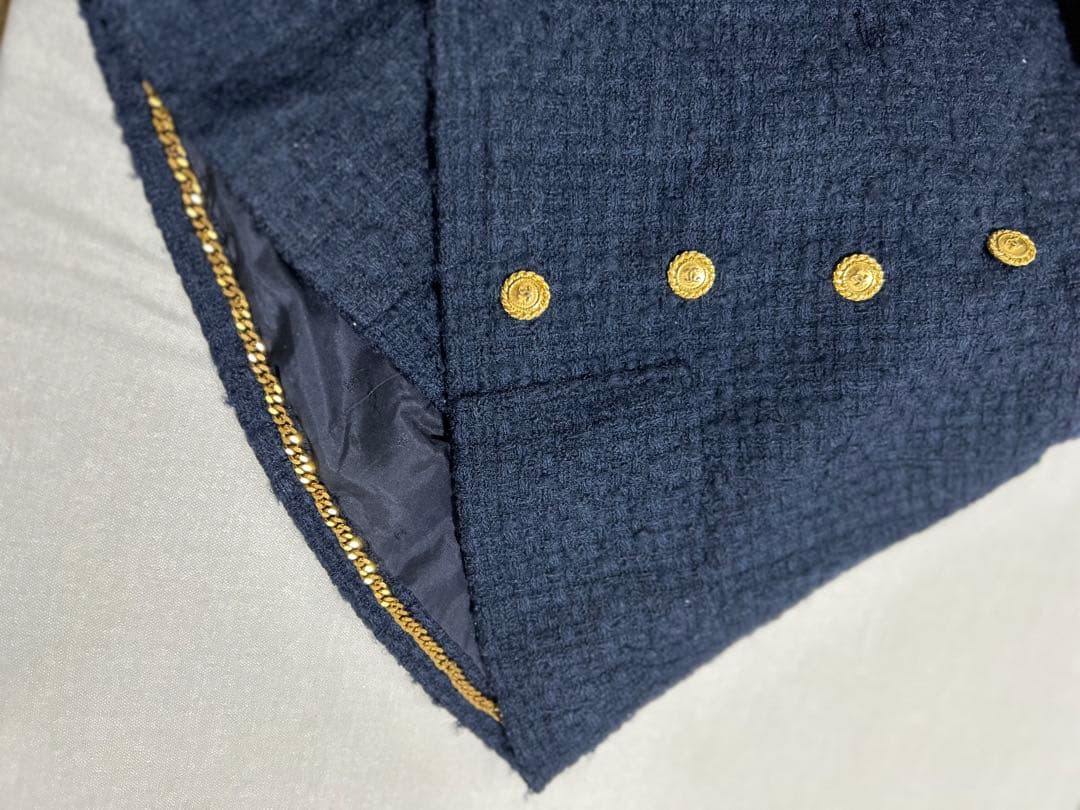 CHANEL ネイビー ツイードジャケット