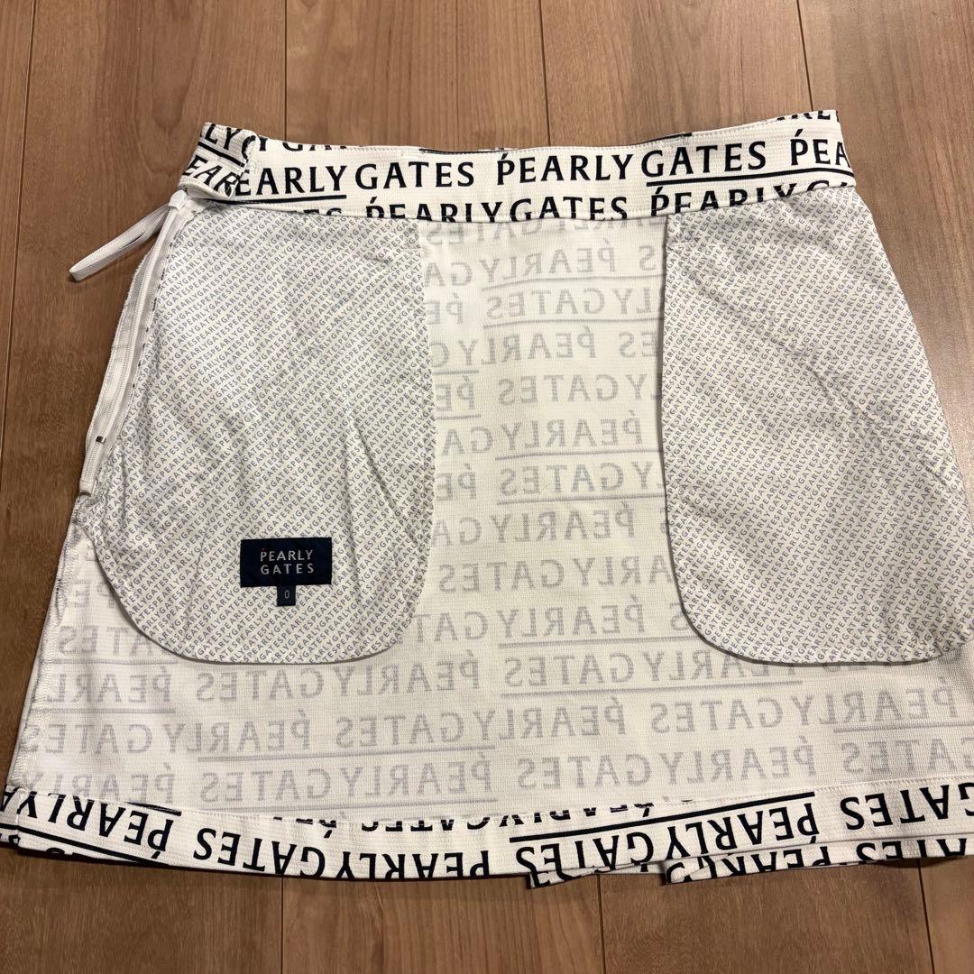 美品 PEARLY GATES パーリーゲイツ ロゴ総柄 スカート 0 ゴルフ