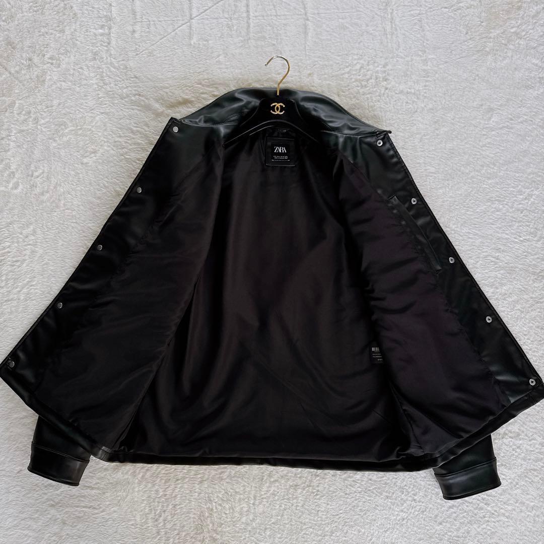【ZARA】フェイクレザージャケット ブラック Lサイズ