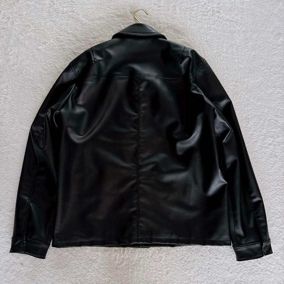 【ZARA】フェイクレザージャケット ブラック Lサイズ