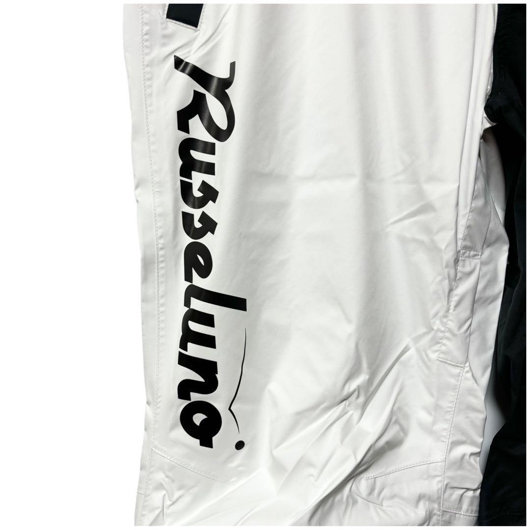 新品 ラッセルノ ゴルフ ストレッチ レインパンツ ブラック ホワイト XL 6