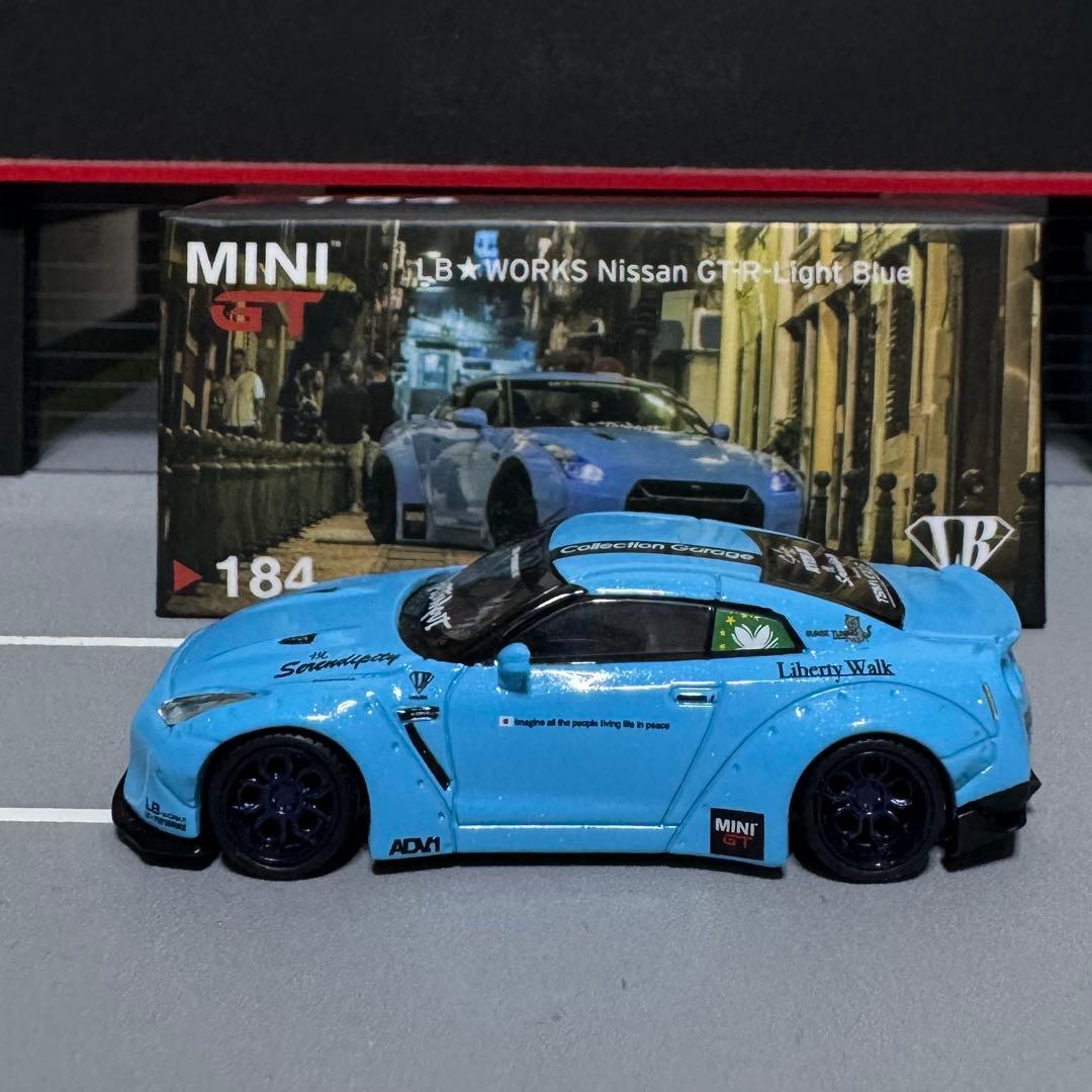 ミニカー minigt lbwk gtr35 light blue