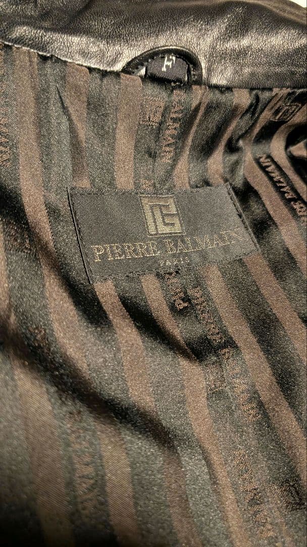 定価80万 PIERRE BALMAIN ラムレザー ロングジップブルゾン