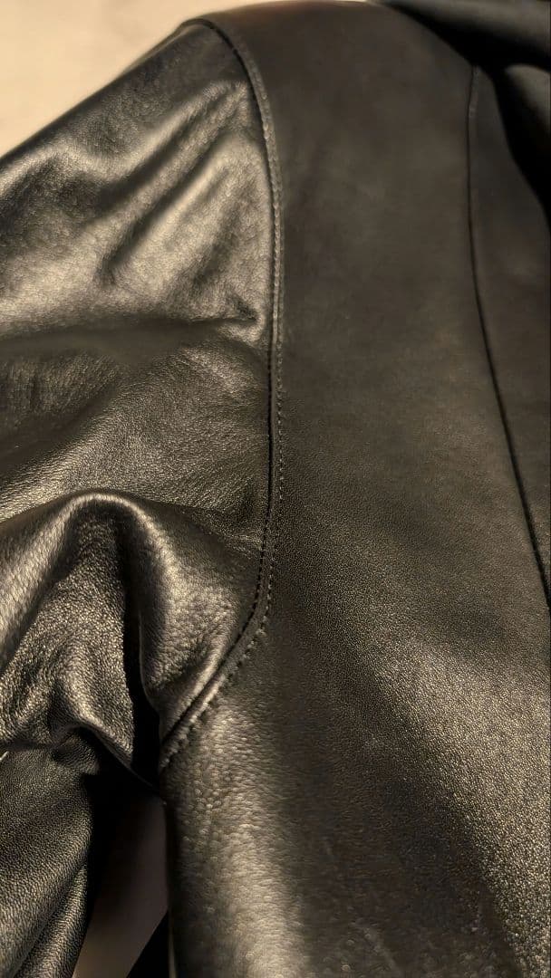 定価80万 PIERRE BALMAIN ラムレザー ロングジップブルゾン