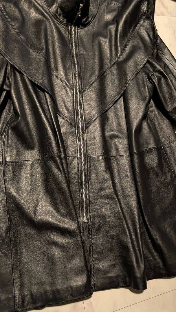 定価80万 PIERRE BALMAIN ラムレザー ロングジップブルゾン