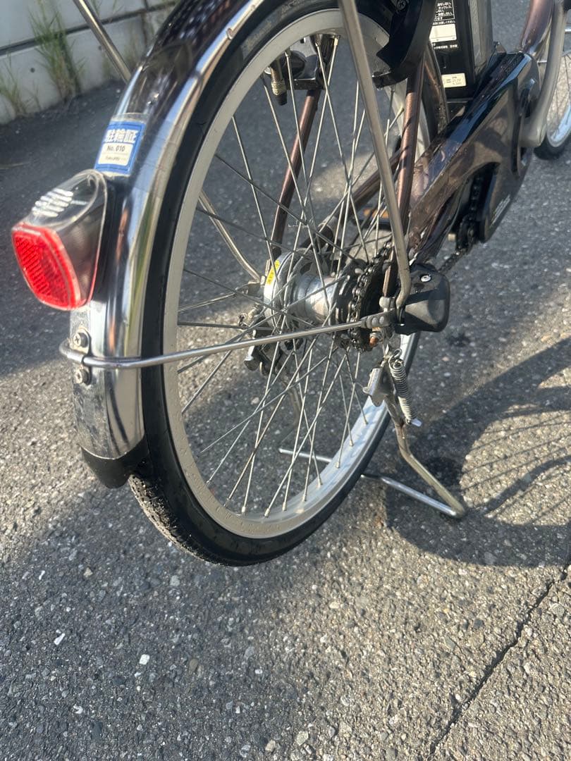 ブラウン 電動アシスト自転車 前後バスケット付き