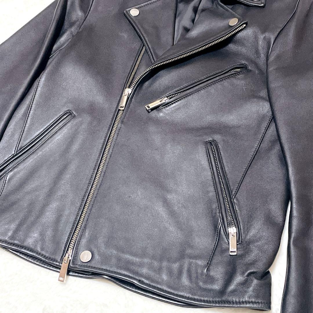 【美品】STUDIOUS ライダース　レザージャケット　ダブル　羊革