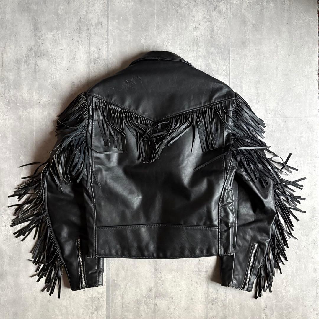 【90s schott】珍品　516 ライダース　フリンジ付き　usa製　本革