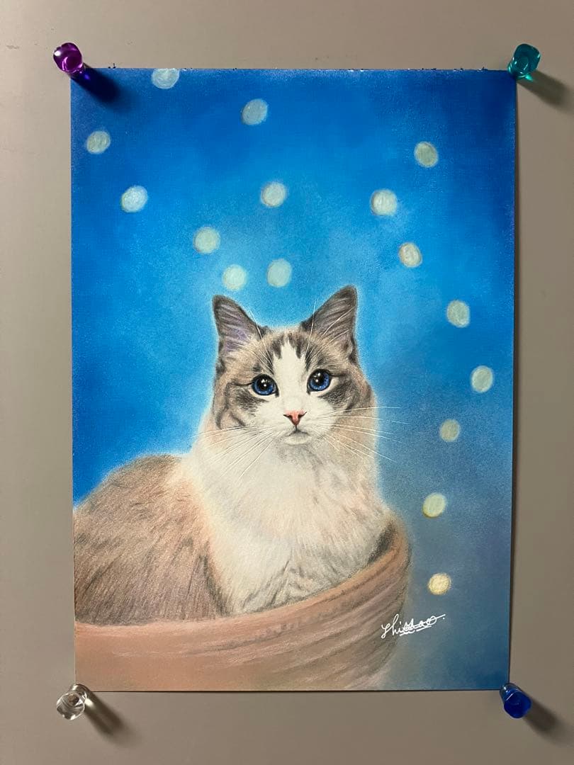 Shining night 色鉛筆画 パステル