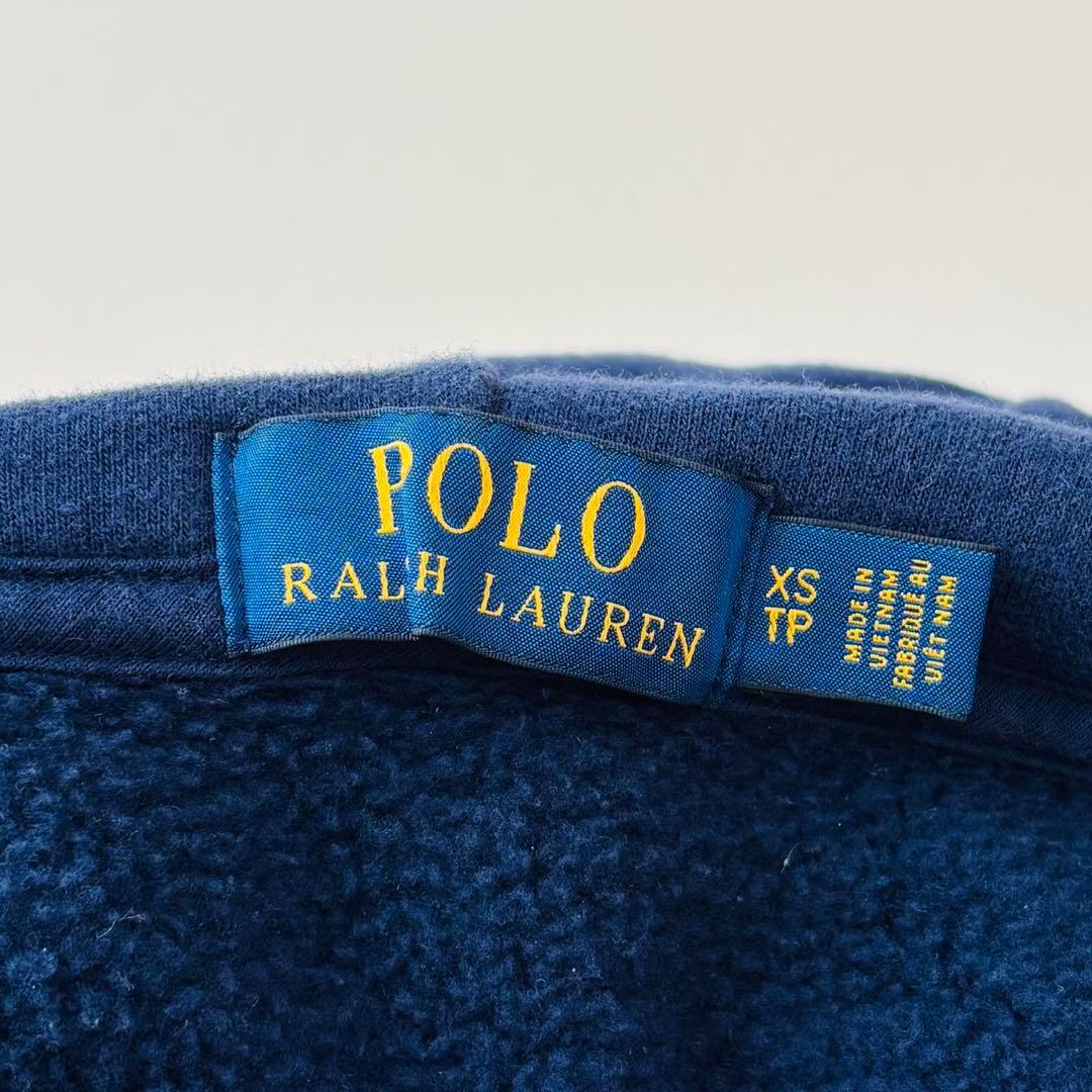 POLOラルフローレン　ポロベア＆ロゴ刺繍スウェットパーカー　ネイビー　M相当
