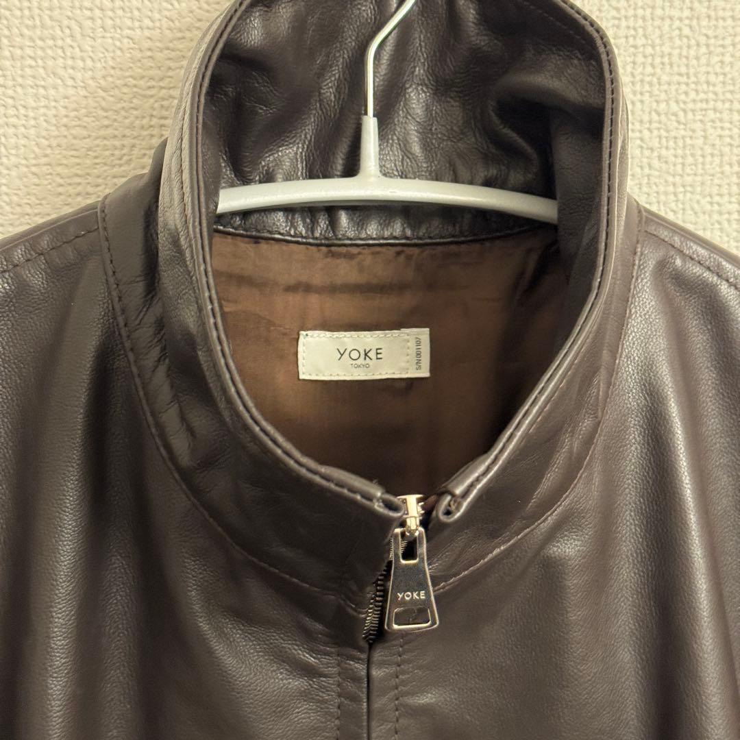 新品YOKE Carf Leather Truck Jacket brown 3