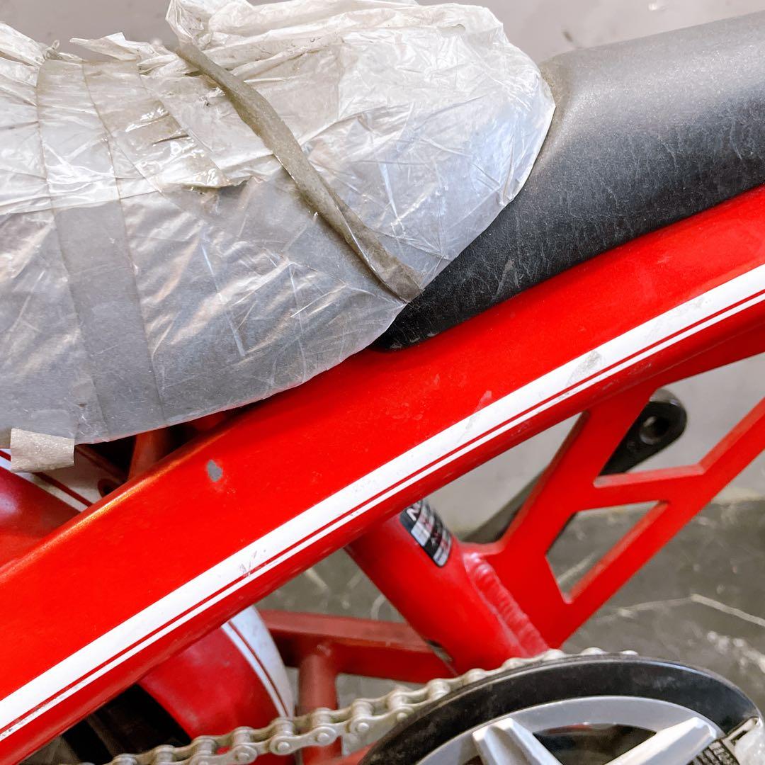 【919】アウトレット バイク風 子供車 Number レッド 補助輪付き
