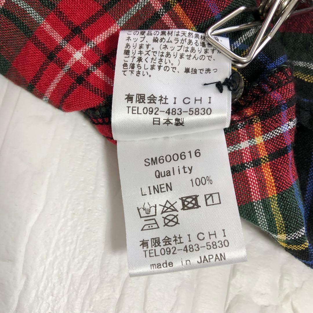 完売品✤ichi Antiquites︎ リネンタータンチェックワンピース