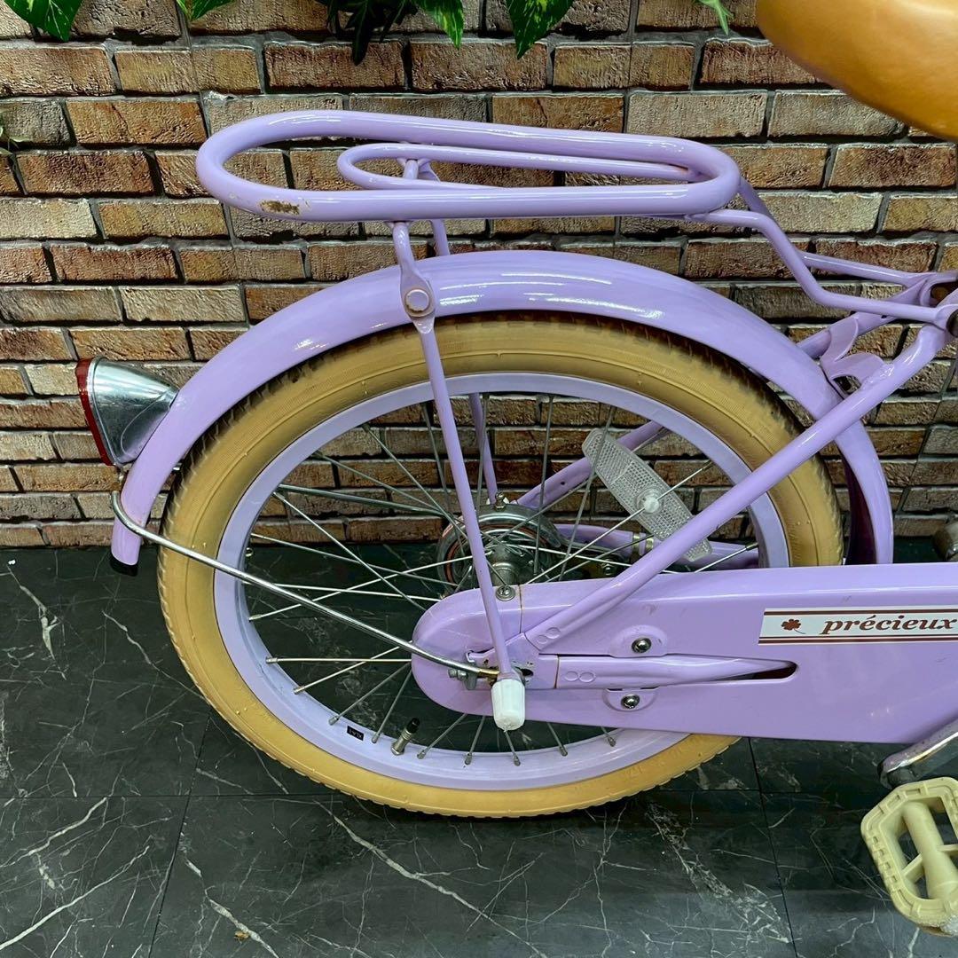 【75】子供用自転車 子供車 precieux パープル 18インチ シングル