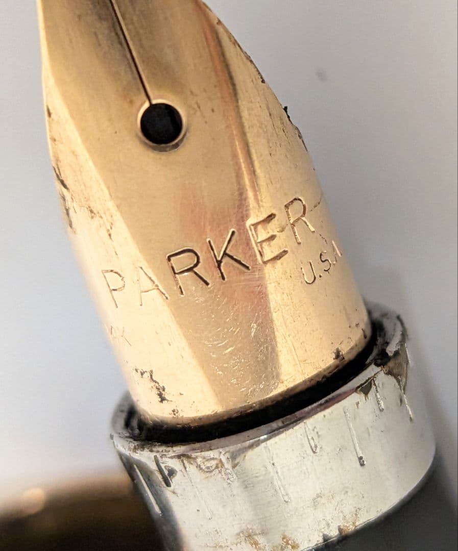 PARKER 20μ 万年筆 MADE IN FRANCE ゴールド×ドット