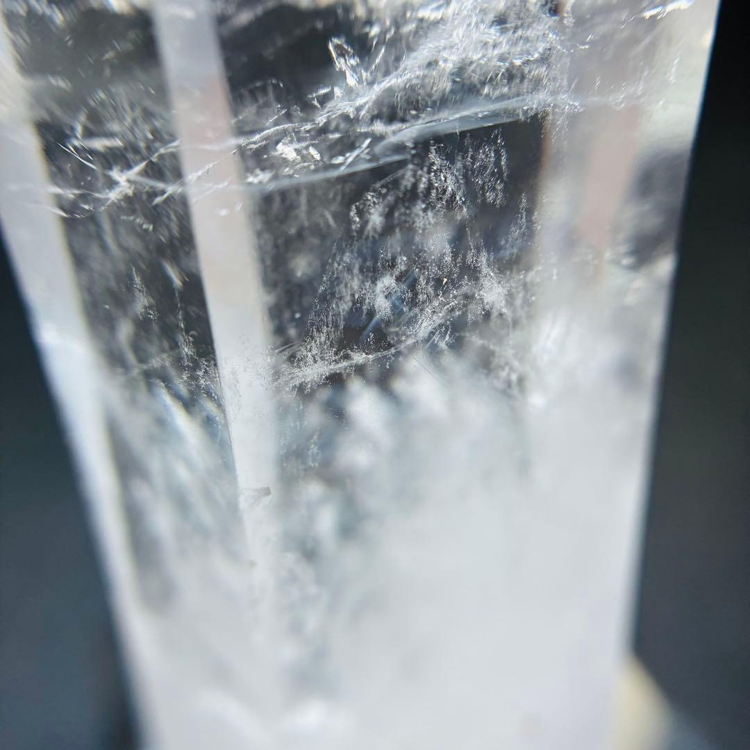 ブラジル産 天然水晶ポイント 167g ブルールチル入り 高透明 六角柱 台座