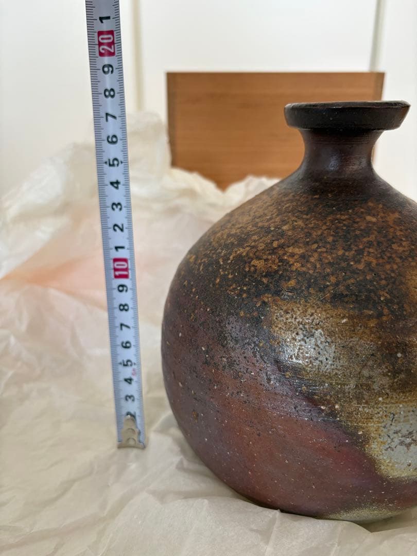 柴岡守 作 備前焼 徳利 共箱 栞付き 酒器 花器 陶芸