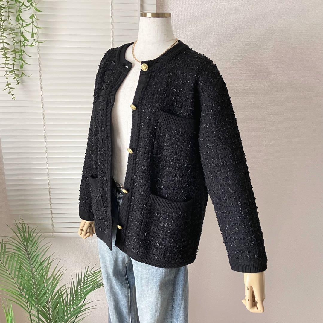 【新品同様】relume TWEEDYニットジャケット ツイード カーディガン