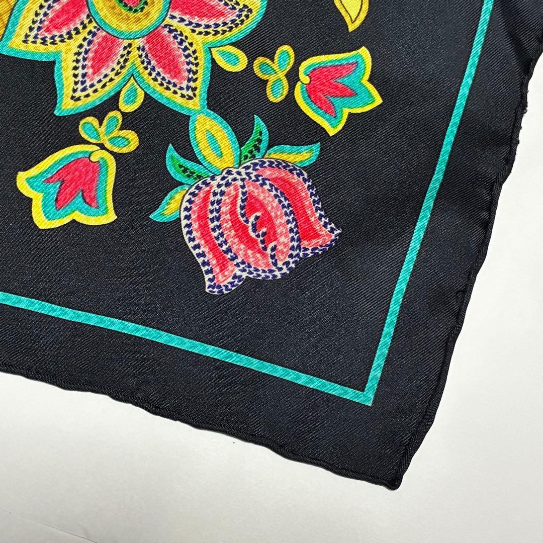 HERMES カレ90 indiaインディア ブラック スカーフ シルク100％