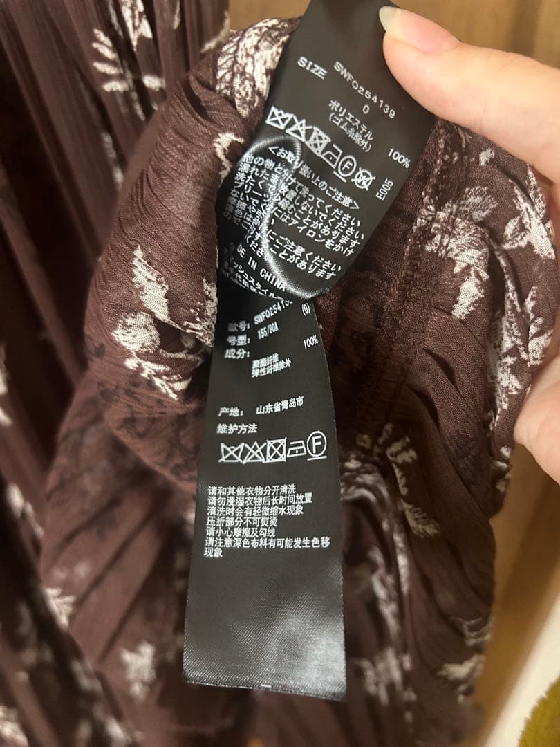 【正規品】snidel プリントプリーツシャーリングワンピース BRW 0