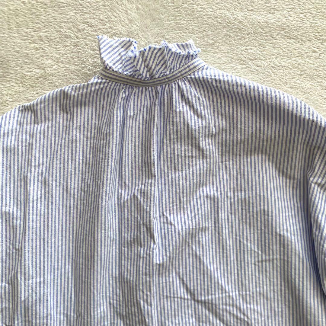 美品　Journal standard luxe OXストライプフリルブラウス