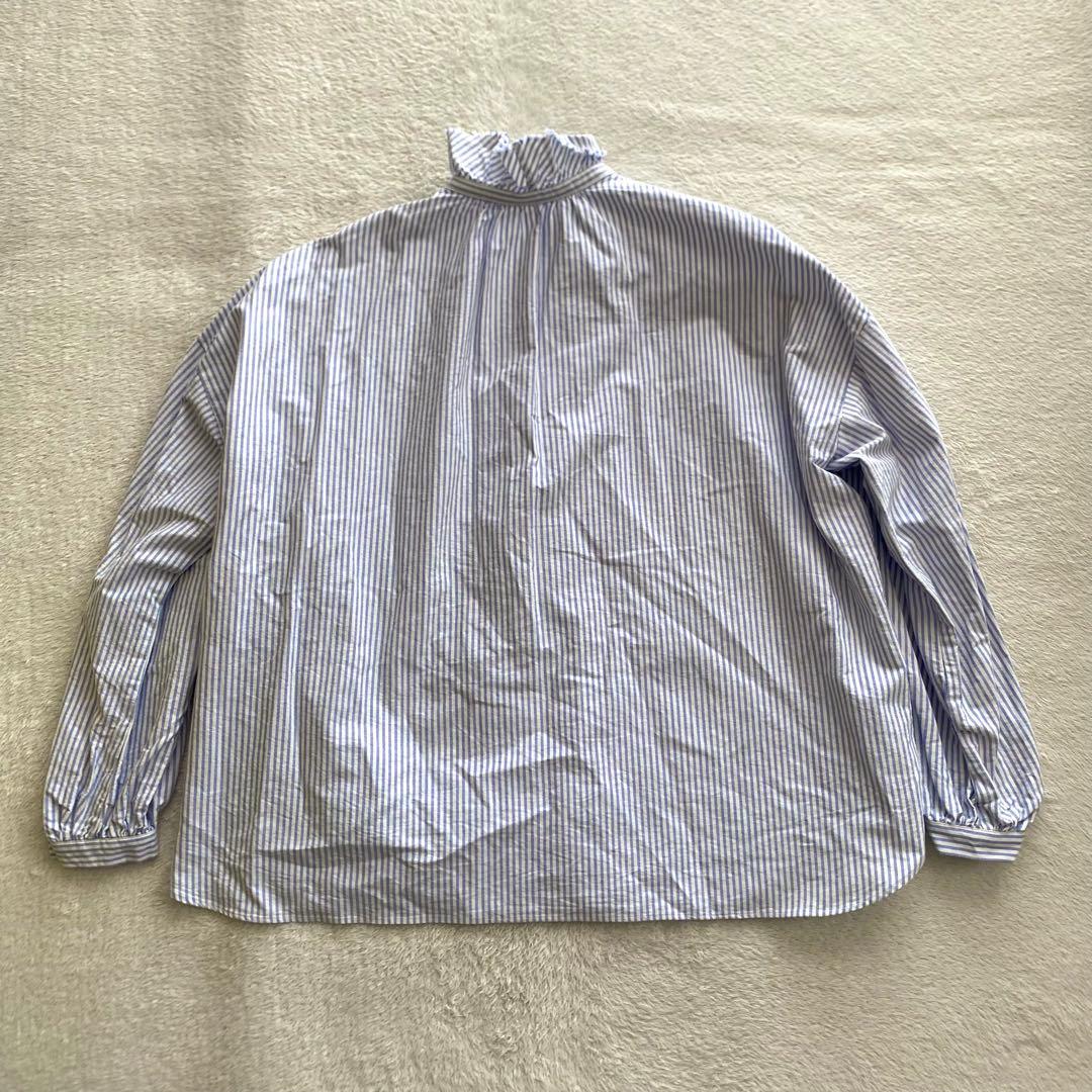 美品　Journal standard luxe OXストライプフリルブラウス