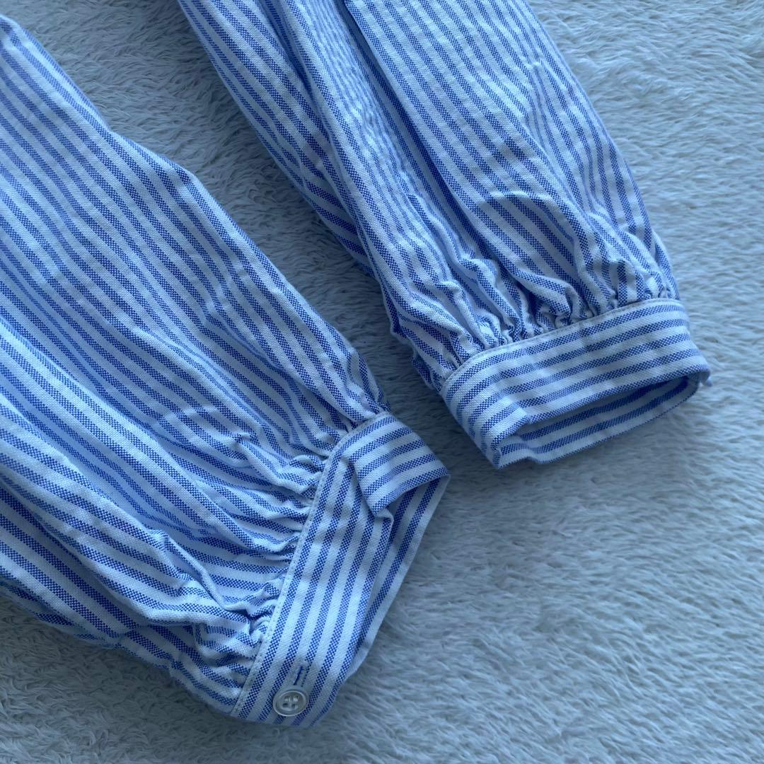 美品　Journal standard luxe OXストライプフリルブラウス