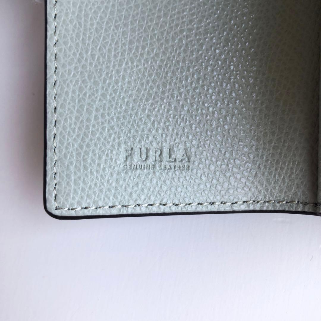 新品同様 FURLA フルラ キーケース 4連　レザー　アーチロゴ　ミント