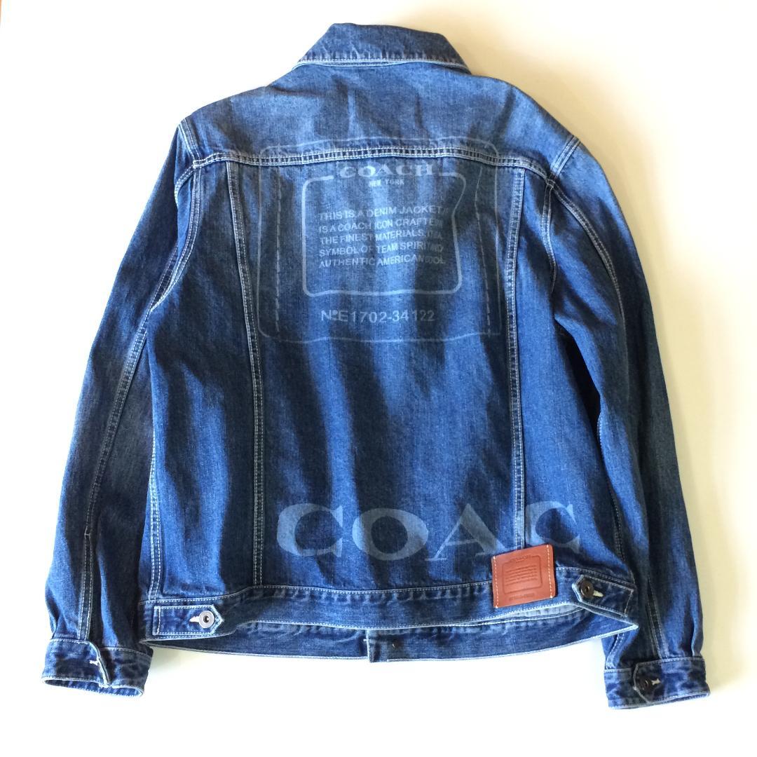 【XL】COACH コーチ デニムジャケット Gジャン バックプリント ロゴ入り
