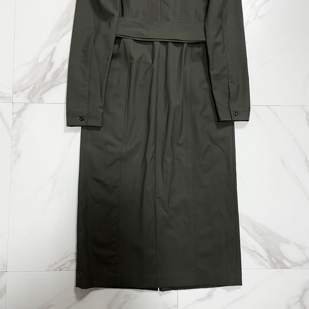 MaxMara 最高級白タグ ベルテッドシャツワンピース バージンウール