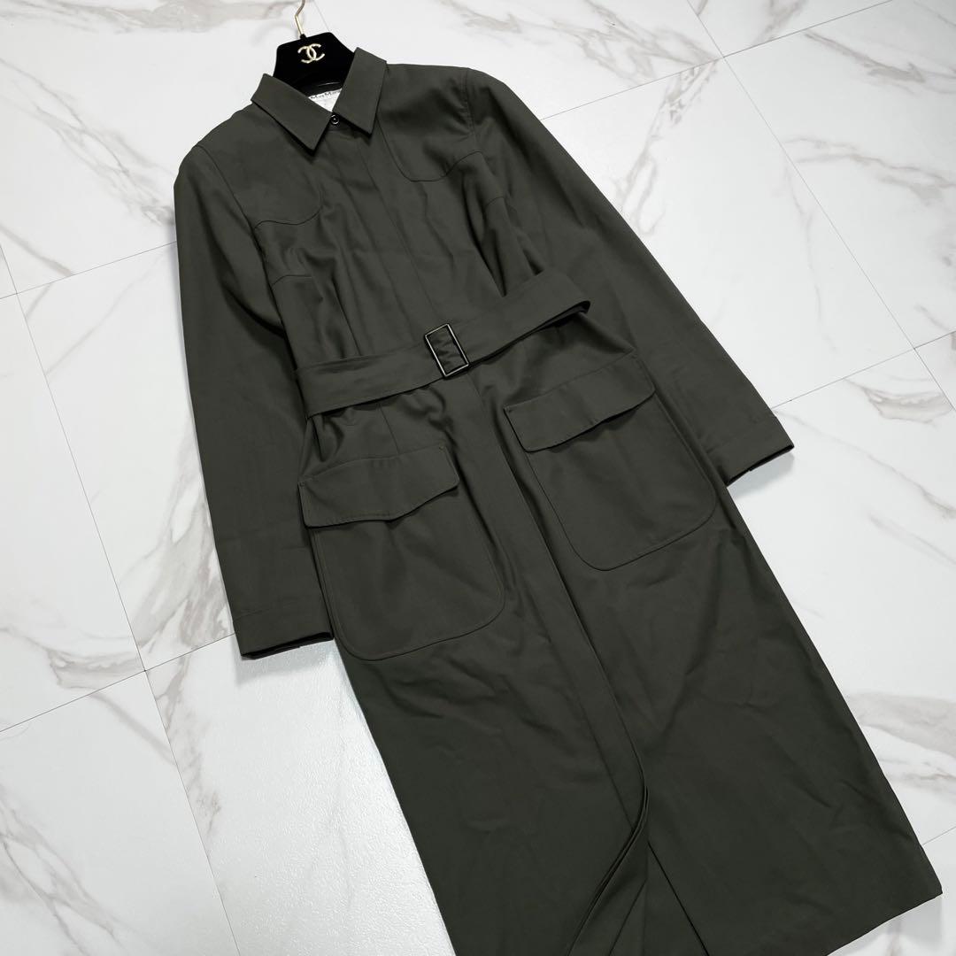 MaxMara 最高級白タグ ベルテッドシャツワンピース バージンウール