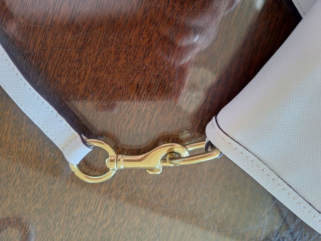 COACH 2way bag　白 ショルダーストラップ付き