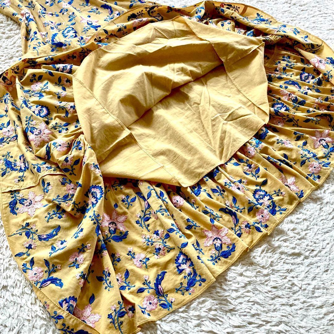 【25年 極美品】グレースコンチネンタル ティアードロングワンピース 花刺繍