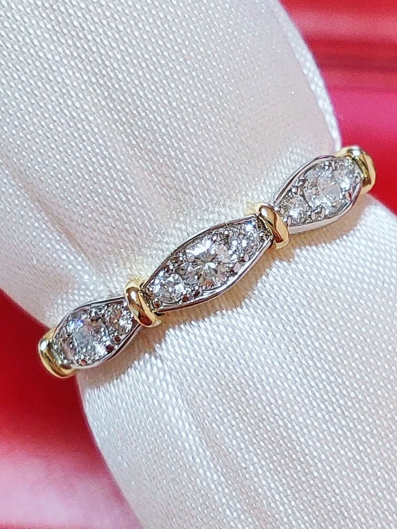 新入荷 未使用品 k18 pt950 ダイヤモンド 0.20ct リング