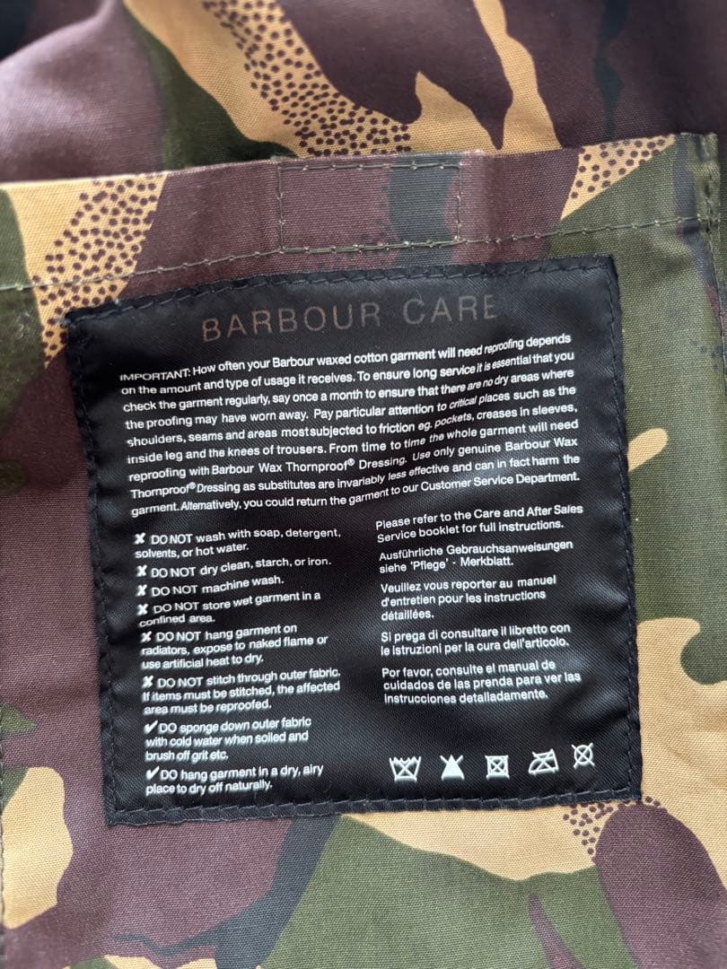 【メンズ】定番Barbour クラシックワックスジャケット オリーブグリーン38