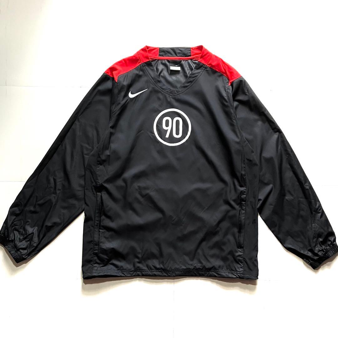【美品】00s NIKE TOTAL90 ピステスーツセットアップ　黒/赤　M