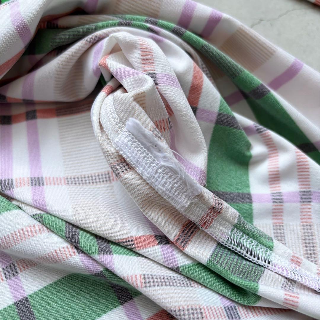 【美品】LANVIN SPORT ハイネックハーフジップシャツ タータンチェック