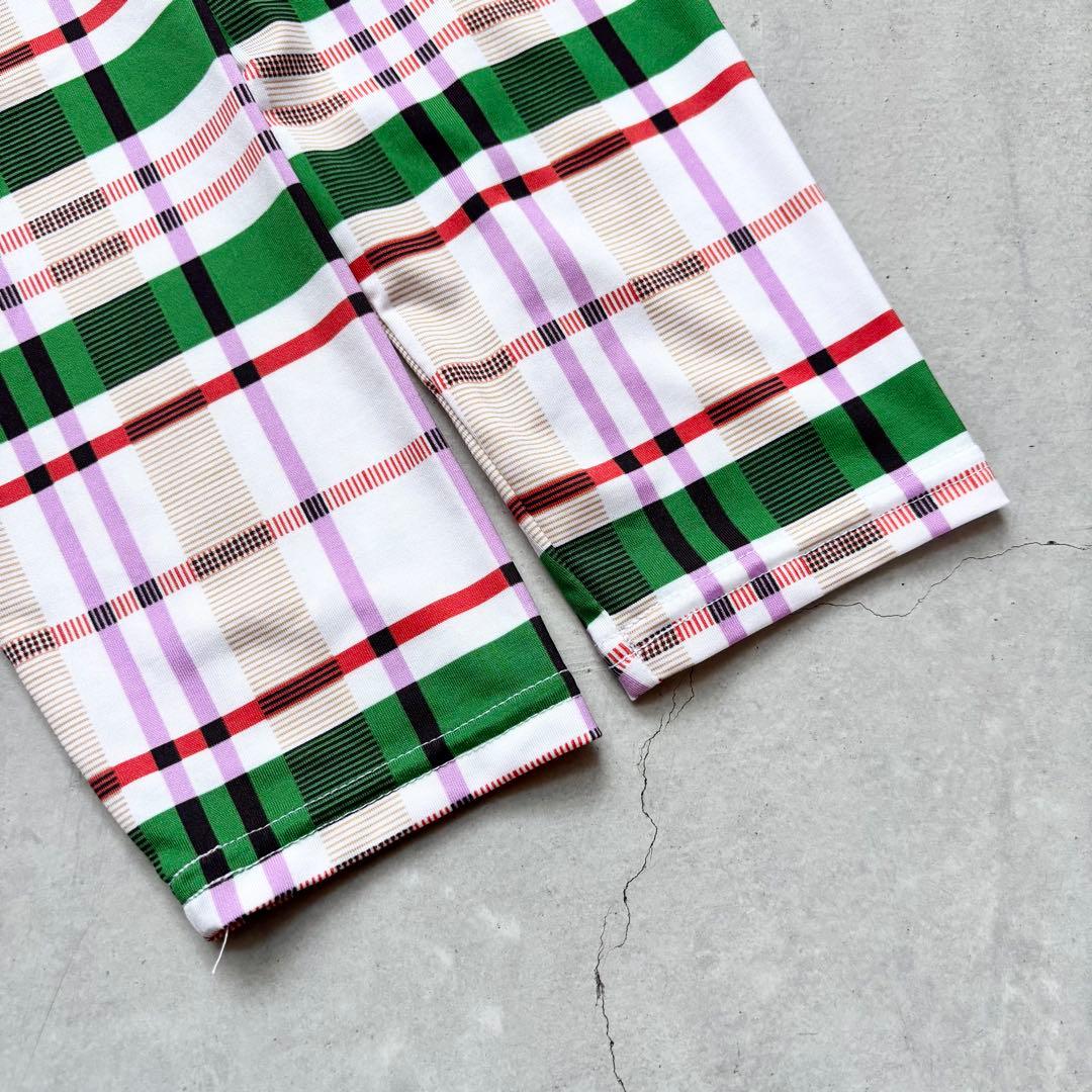 【美品】LANVIN SPORT ハイネックハーフジップシャツ タータンチェック