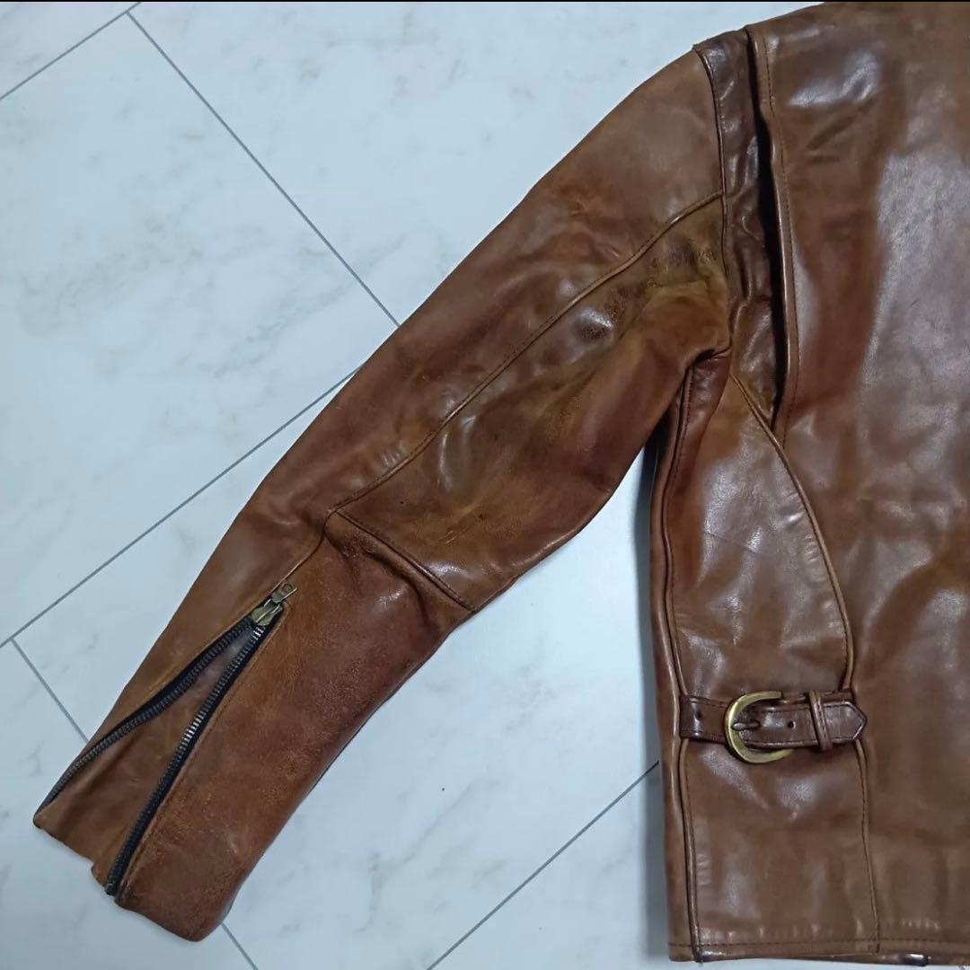 超希少 34 OLD VANSON ENFシングルライダース ホースハイド 馬革