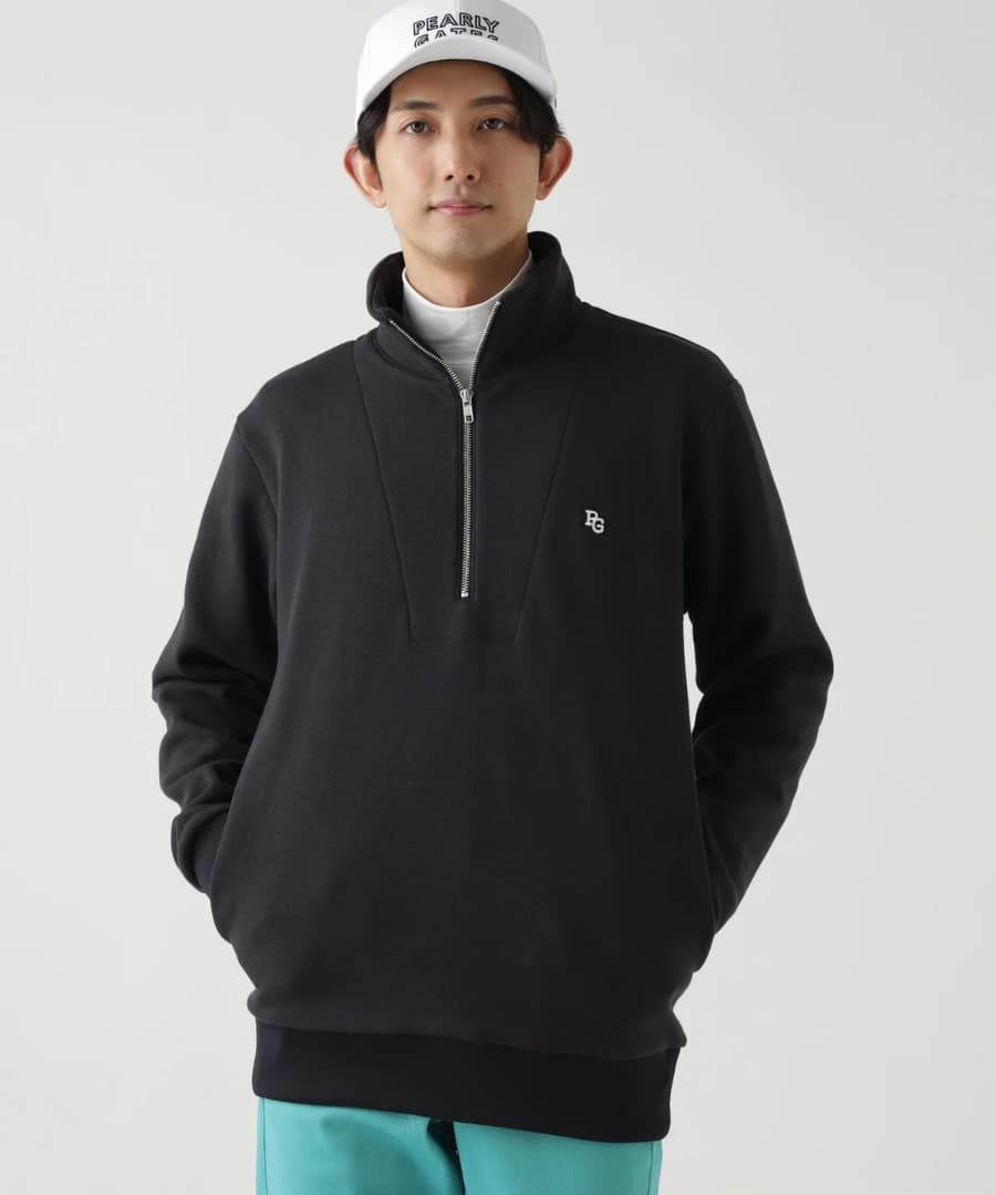 PEARLY GATES ツイル裏毛スウェットハーフジップアップ サイズ6