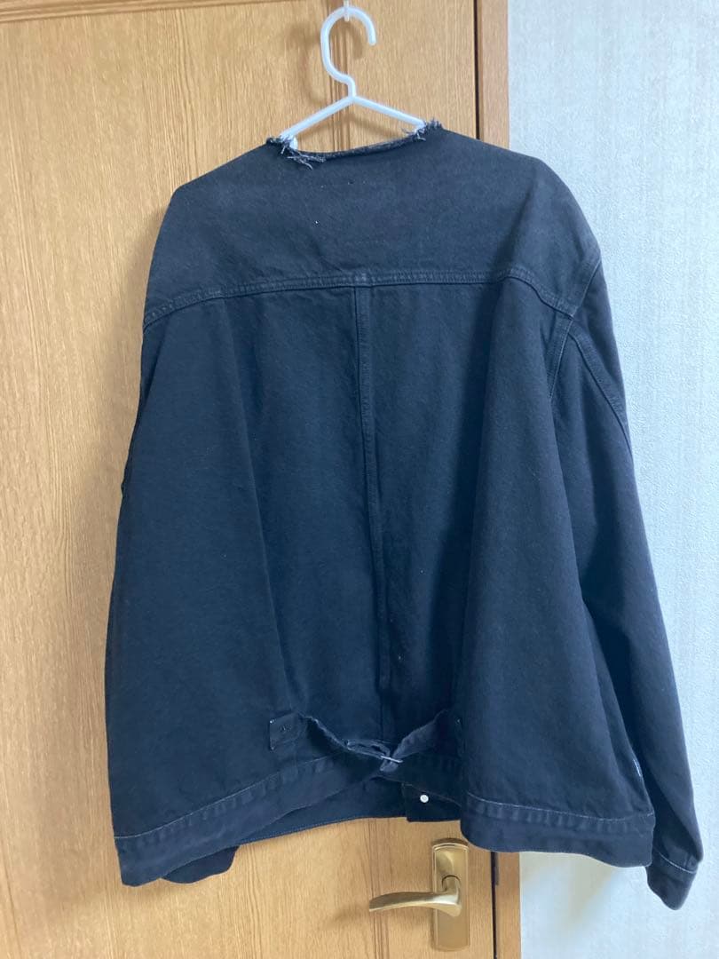 エディフェス別注Levi's ブラックデニムノーカラージャケット XXL