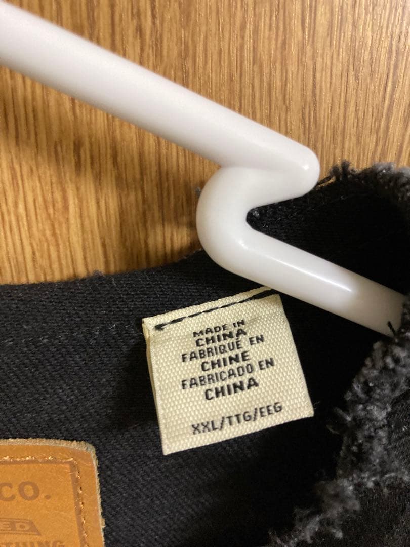 エディフェス別注Levi's ブラックデニムノーカラージャケット XXL
