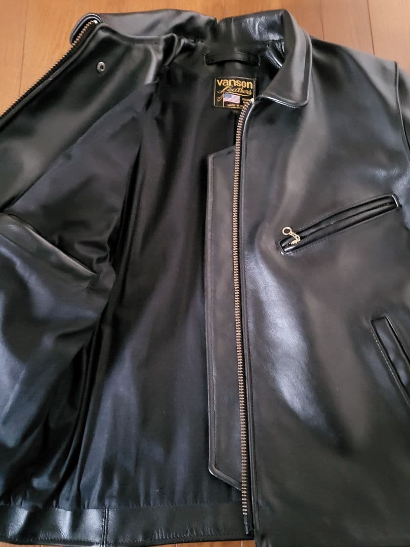 Vanson USA製 レザージャケット シングルライダース 牛革 ブラック
