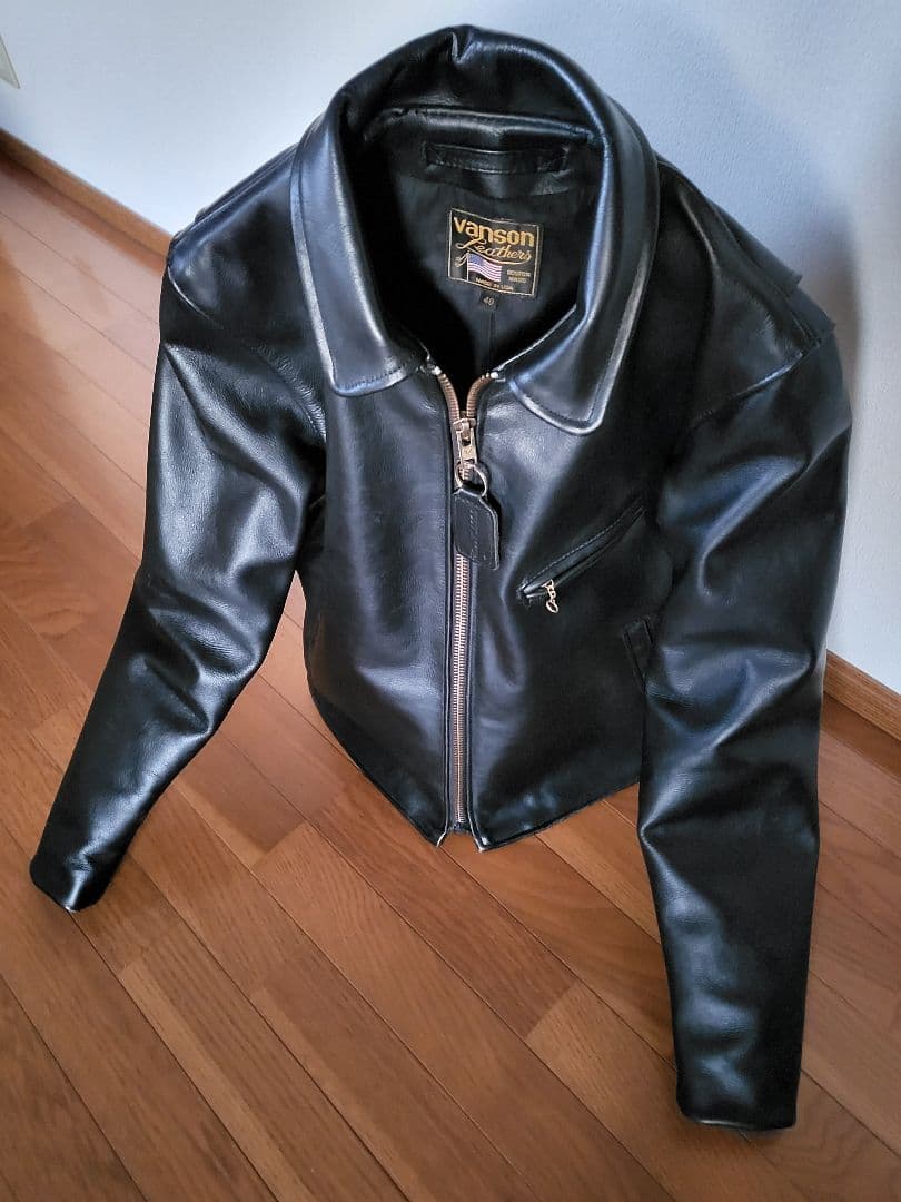 Vanson USA製 レザージャケット シングルライダース 牛革 ブラック