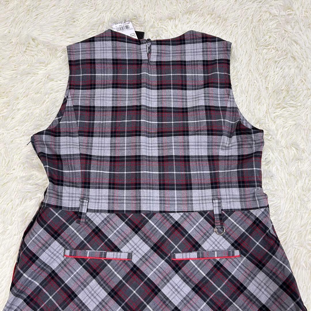【新品】洗える♡ マンシングウェア タータンチェックノースリーブワンピース LL