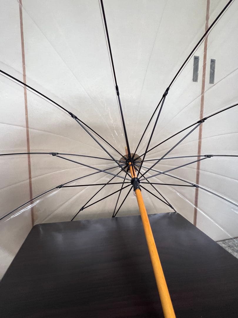 トラディショナルウェザーウェア BAMBOO CLEAR UMBRELLA 茶