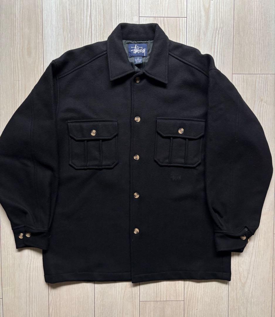 希少 90s OLD STUSSY ウール CPOジャケット 紺タグ M