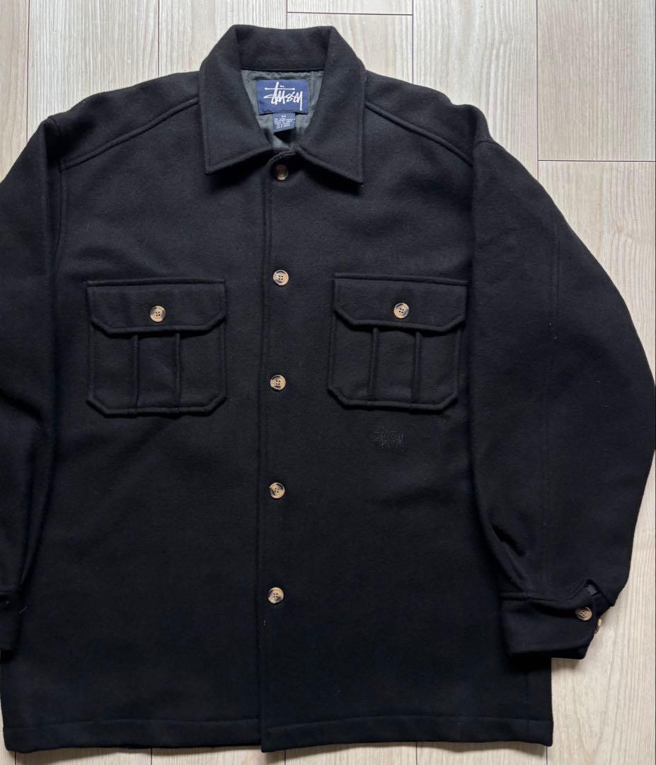 希少 90s OLD STUSSY ウール CPOジャケット 紺タグ M