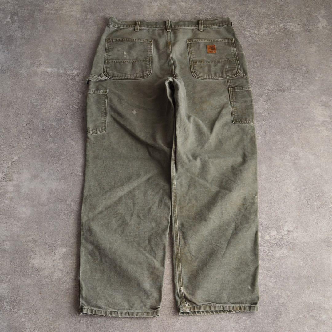 00s カーハート W36 ダック ワークパンツ ペインター フェード 襤褸